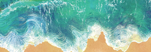 Illustration of waves breaking on sand from The Ocean Handbook