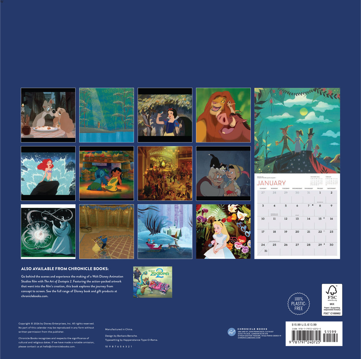 Disney Animation 2027 Wall Calendar – Chronicle Books