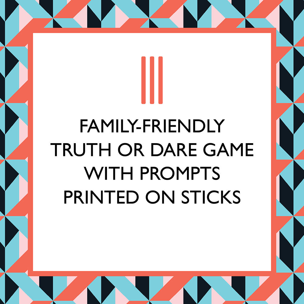 Family-friendly Truth or Dare game with prompts printed on sticks