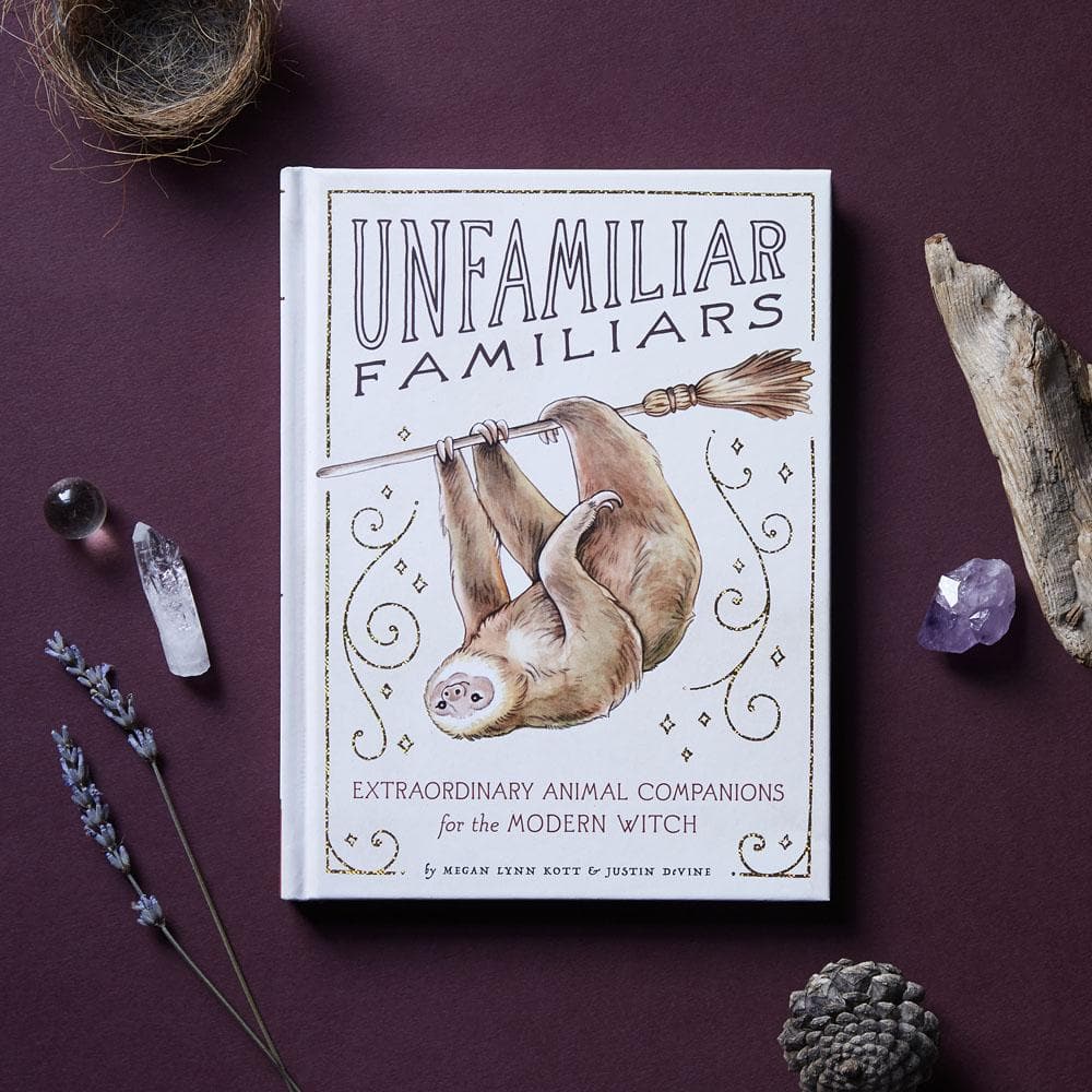 Unfamiliar Familiars cover with crystals, flowers and natural items