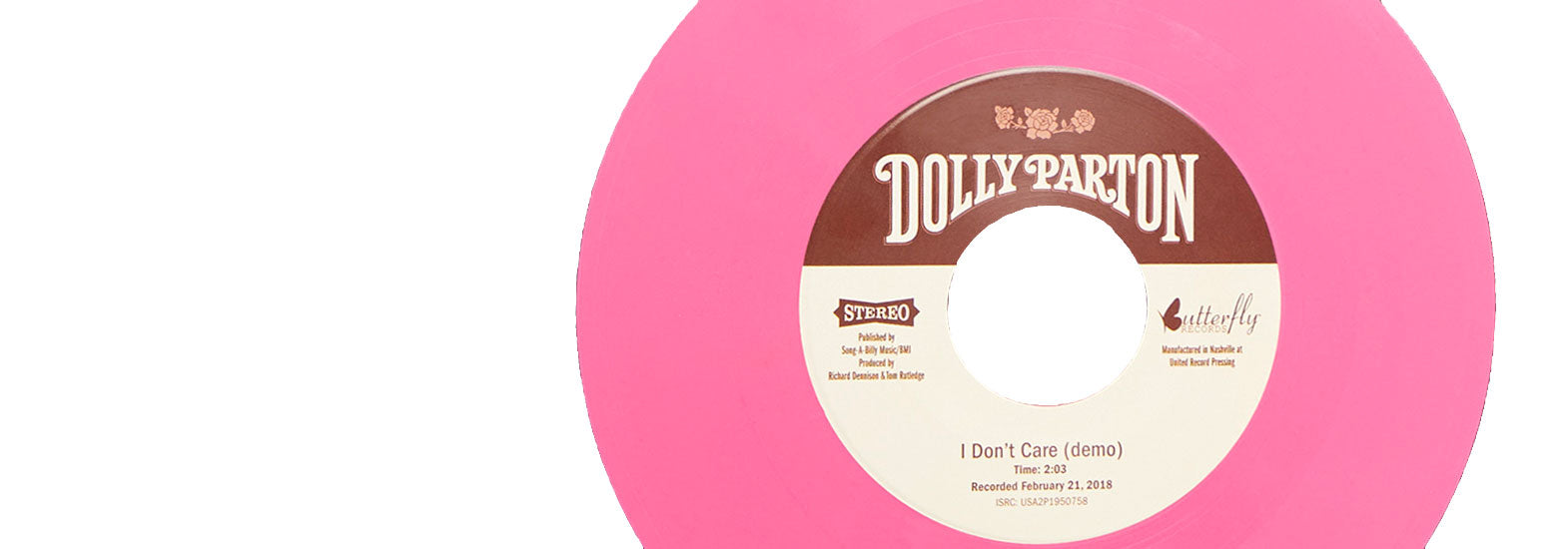 Dolly Parton Limited Edition record on pink vinyl