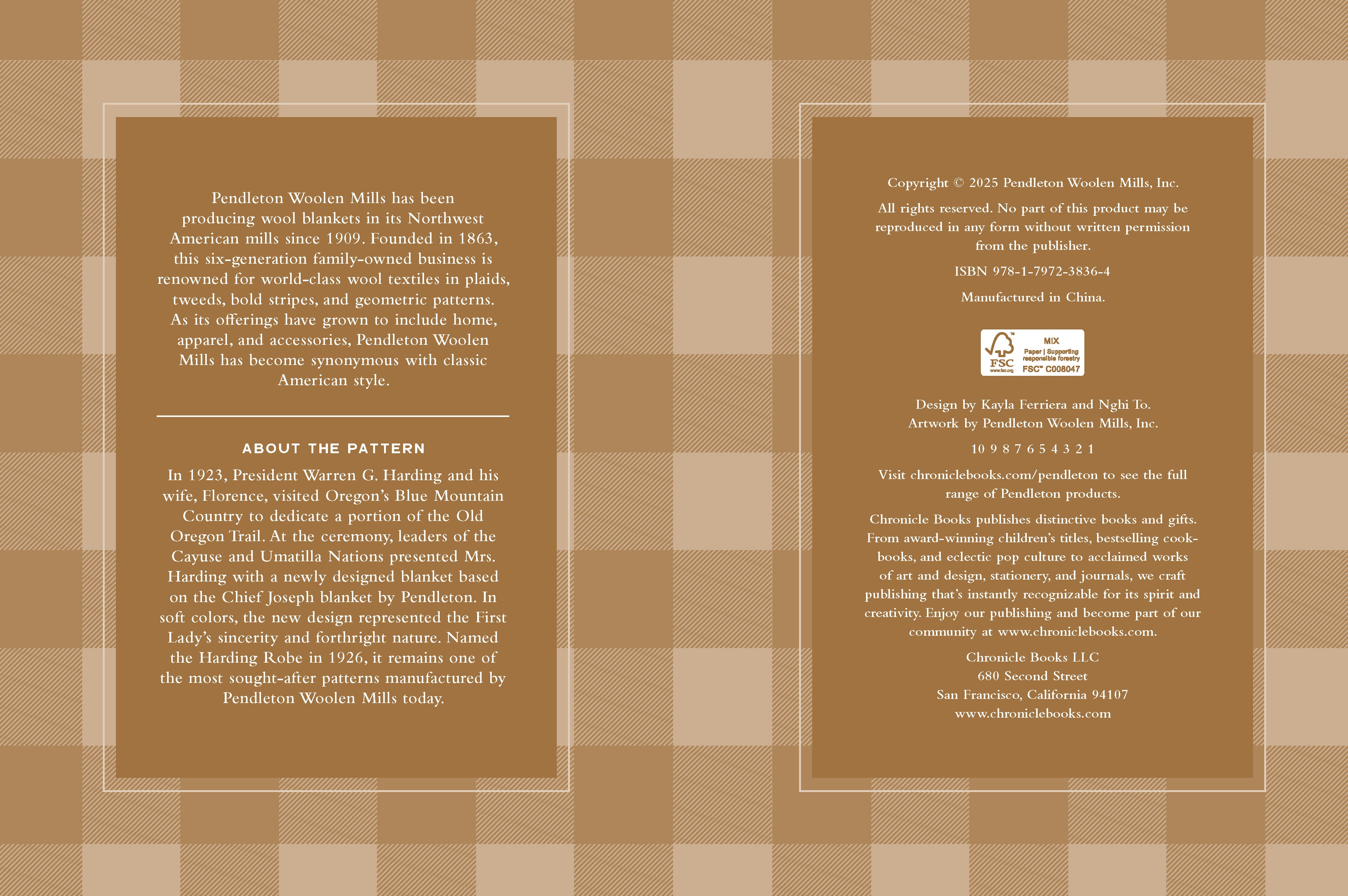 Harding Pattern Pendleton Harding Pattern Journal – Chronicle Books