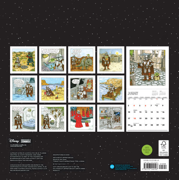 Star Wars The Mandalorian and Child 2027 Wall Calendar – Chronicle