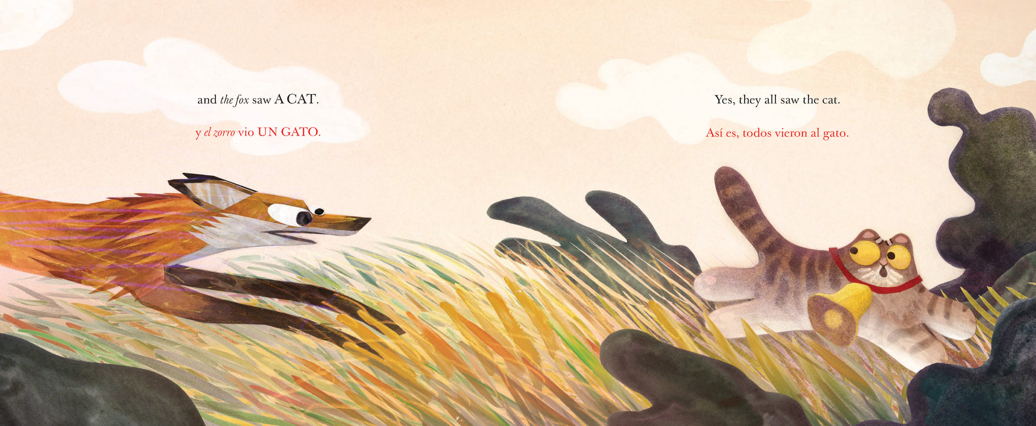 They All Saw a Cat/Todos vieron un gato (English-Spanish Bilingual
