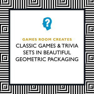 Games Room creates classic games and trivia sets in beautiful geometric packging 