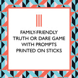 Family-friendly Truth or Dare game with prompts printed on sticks