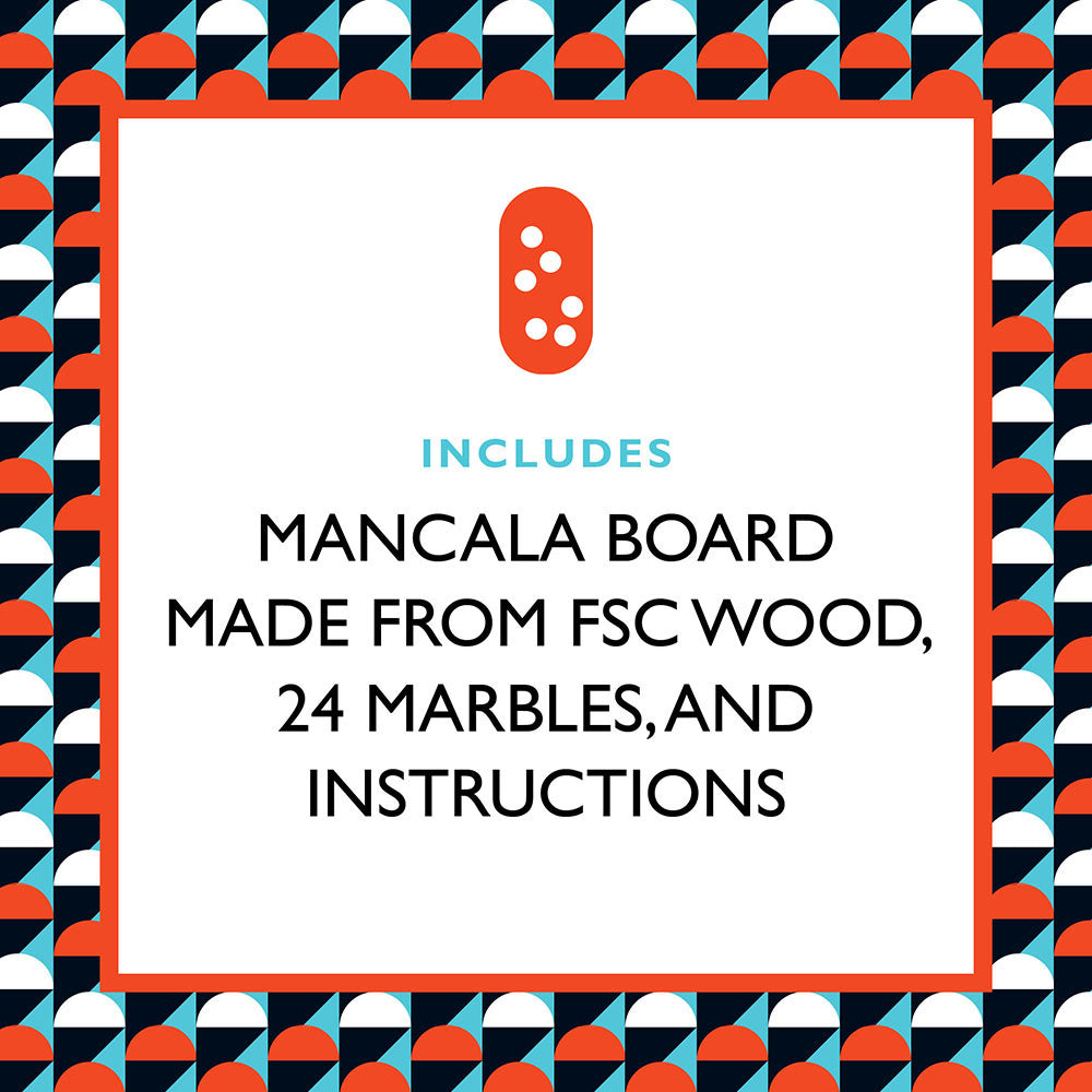 Includes mancala boards made from FSC wood, 24 marbles and instructions