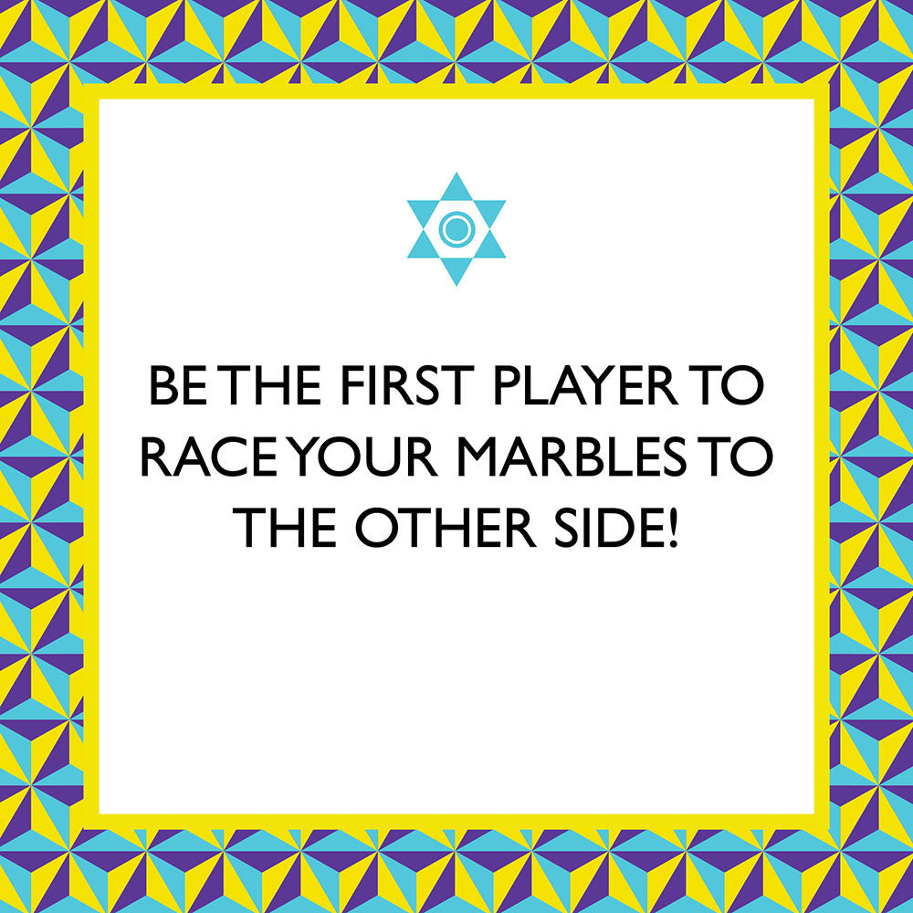 Be the first player to race your marbles to the other side