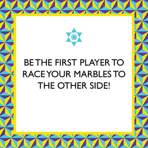 Be the first player to race your marbles to the other side