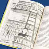 Illustration of girl reading from the middle-grade novel A Girl, a Raccoon, and the Midnight Moon, By Karen Romano Young, Illustrated by  Jessixa Bagley 