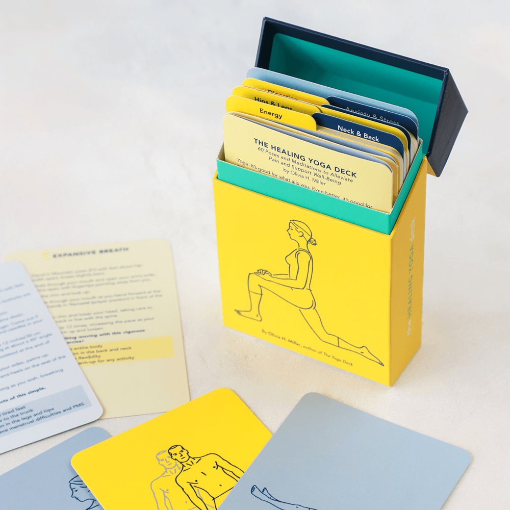 Healing Yoga Deck open box with cards