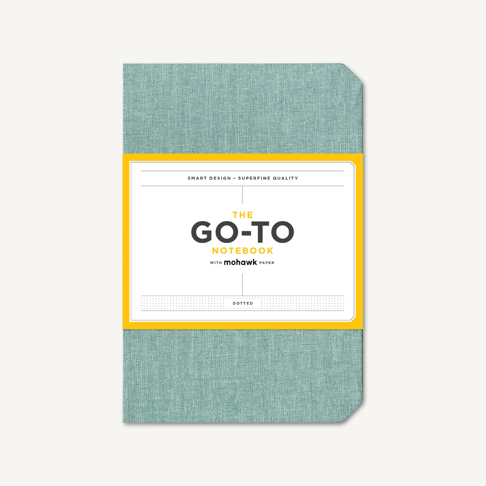 Go-To Notebook with Mohawk Paper, Sage Blue Dotted