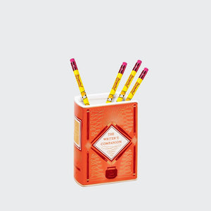 Bibliophile Ceramic Vase: The Writer's Companion with four yellow pencils