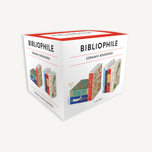 Bibliophile Ceramic Bookends box