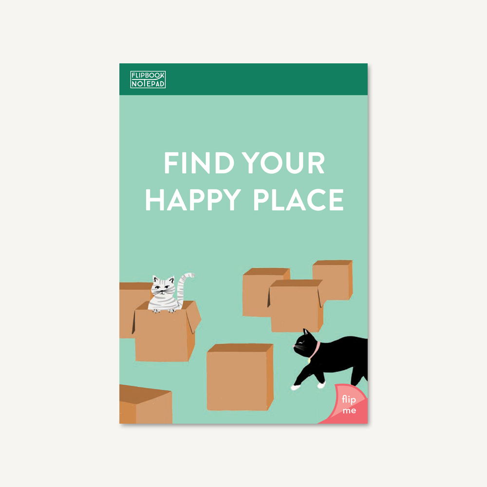 Flipbook Notepad: Find Your Happy Place: (Teen Gift, Stocking Stuffer, Party Favor, Secret Santa Gift) [Book]