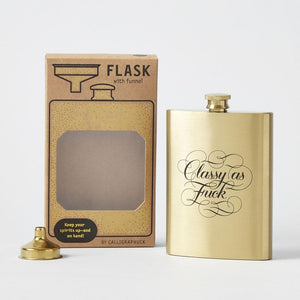 Classy as Fuck Flask with flask, box and funnel