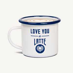 Love You a Latte Enamel Mug and Coaster Set