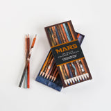 Mars Metallic Colored Pencils with open box and three pencils