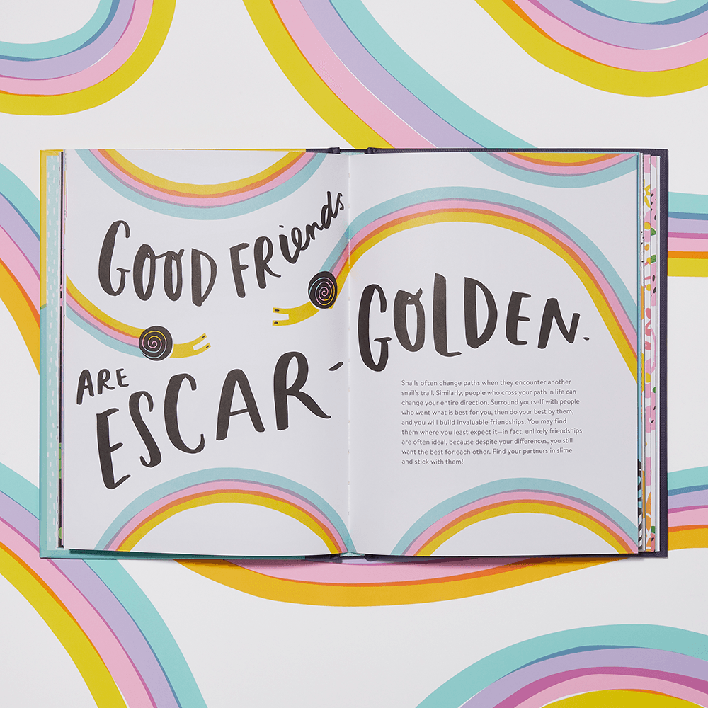 Escargot for It! interior illustration: Good friends are escar-golden