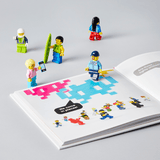 LEGO Small Parts book with minifigures on the open pages