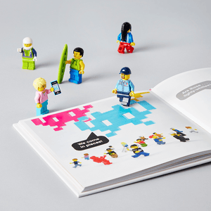 LEGO Small Parts book with minifigures on the open pages
