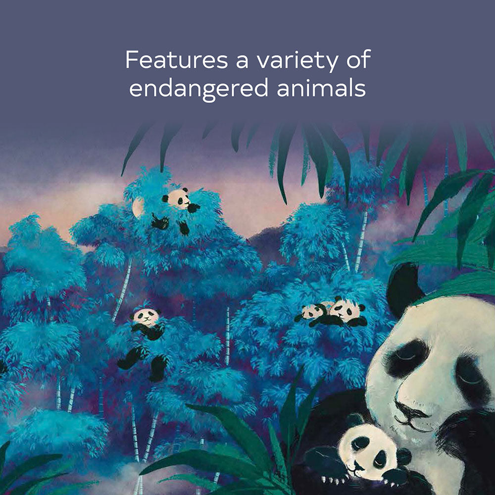 Features a variety of endangered animals