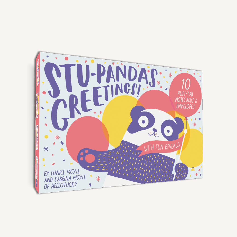 Stu-pandas Greetings! 10 Pull-Tab Cards & Envelopes