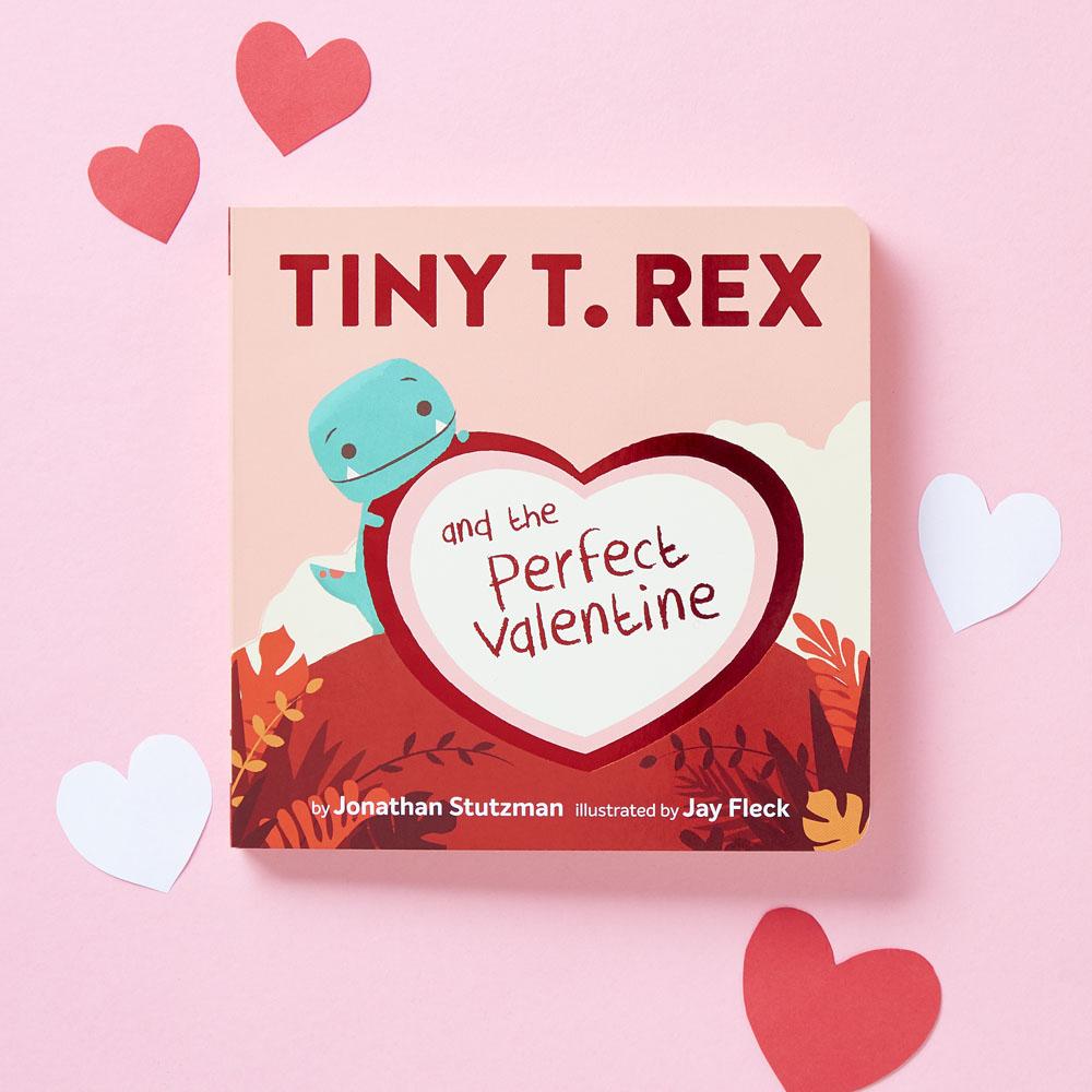 Tiny T. Rex and the Perfect Valentine cover with heart cutouts