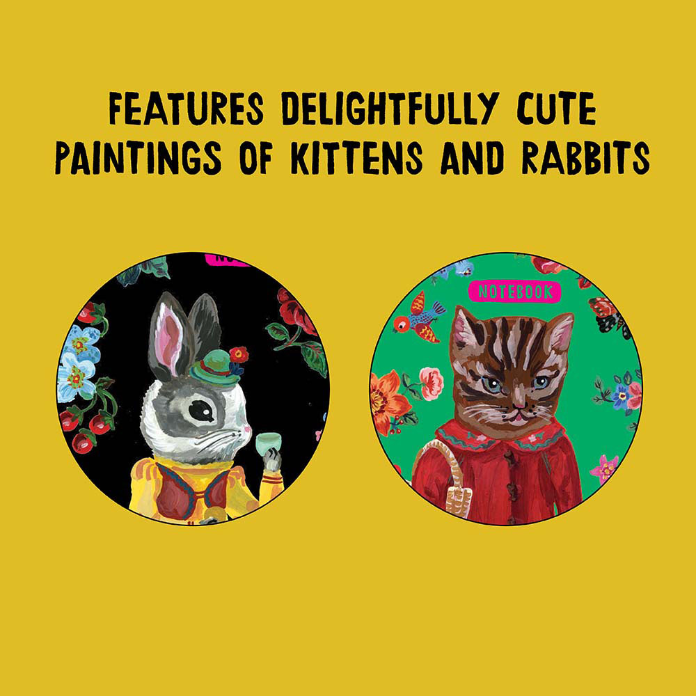 Featuring delightfully cute paintings of kittens and rabbits