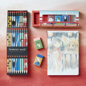 Spirited Away Pencils in box with matching eraser set and journal