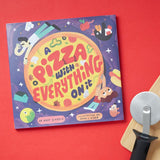 A Pizza With Everything on It with pizza cutter