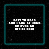 Easy to read and hang at home or over an office desk