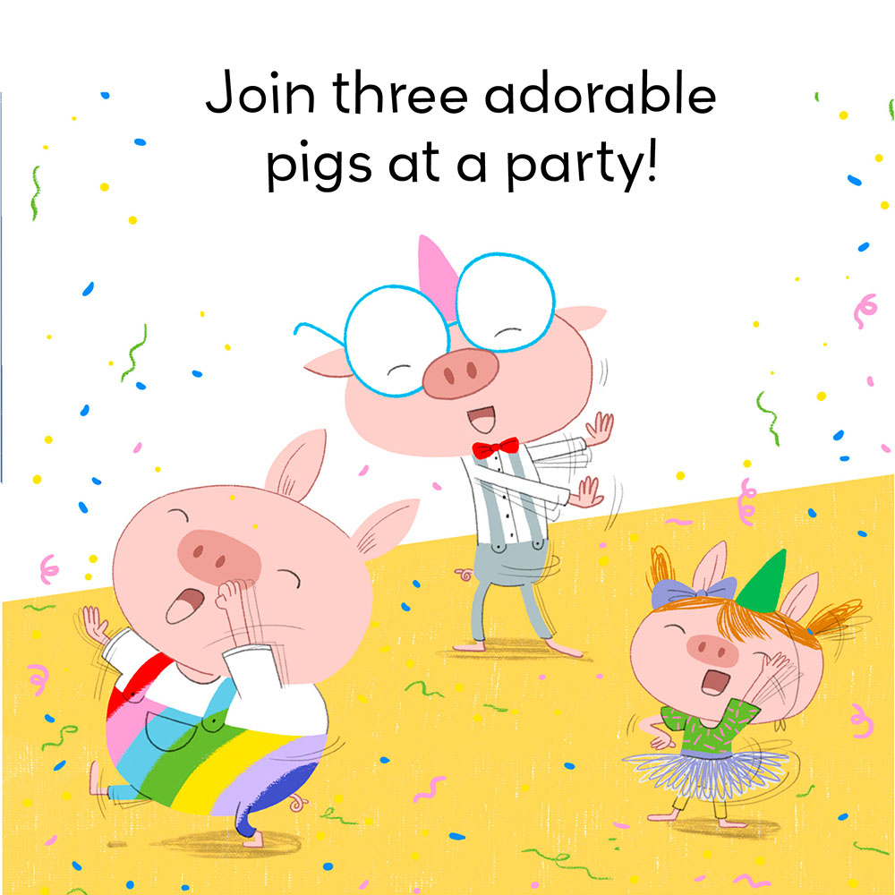 Join three adorable pigs at a party!