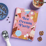 Ice Cream Party with scoop, sprinkles, chocolate chips and mini-pretzels