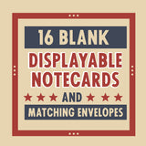 16 blank displayable notecards and matching envelopes