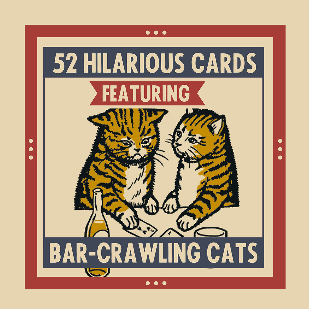 52 hilarious cards featuring bar-crawling cats