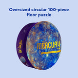 Oversized circular 100-piece floor puzzle