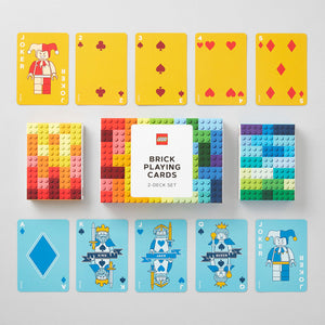 LEGO Brick Playing Cards decks and rows of cards
