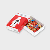 LEGO Mystery Minifigure Mini Puzzle (Red Edition) with box lid open