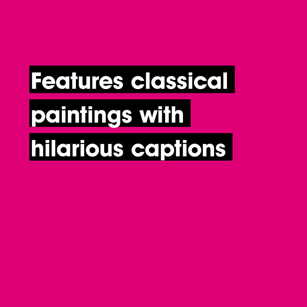 Features classical paintings with hilarious captions