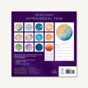 Astrological Year 2023 Wall Calendar back cover