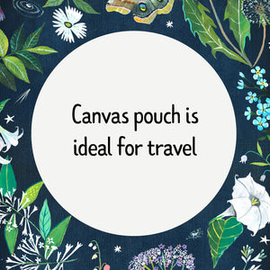 Canvas pouch is ideal for travel