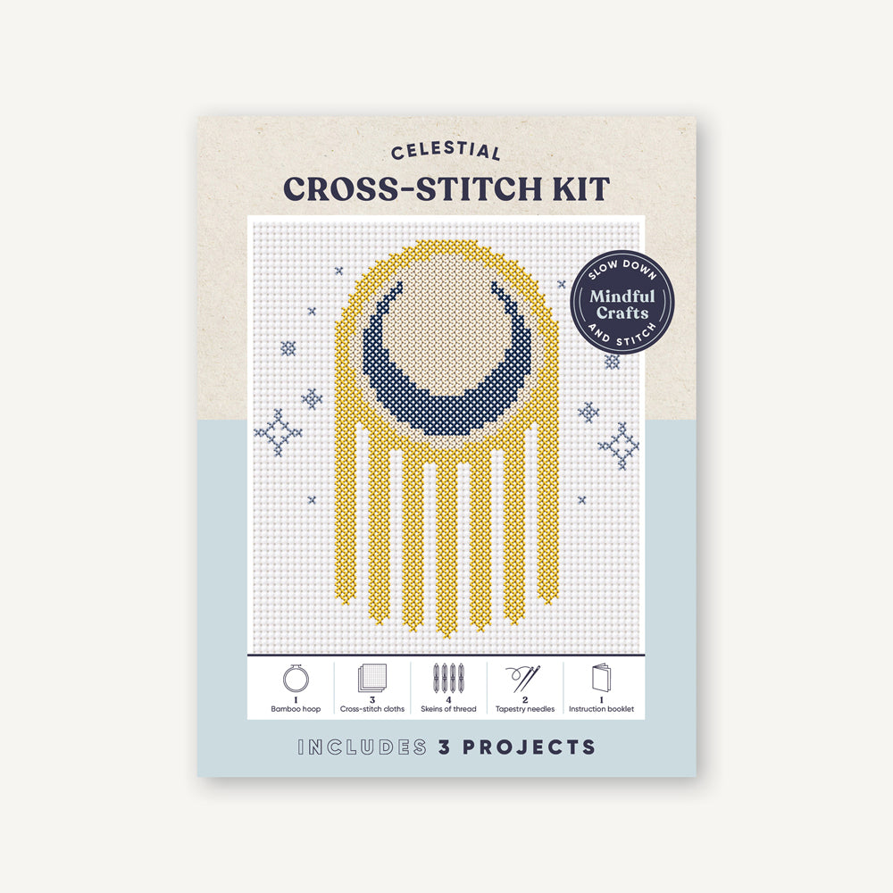 Mindful Crafts: Celestial Cross-Stitch Kit