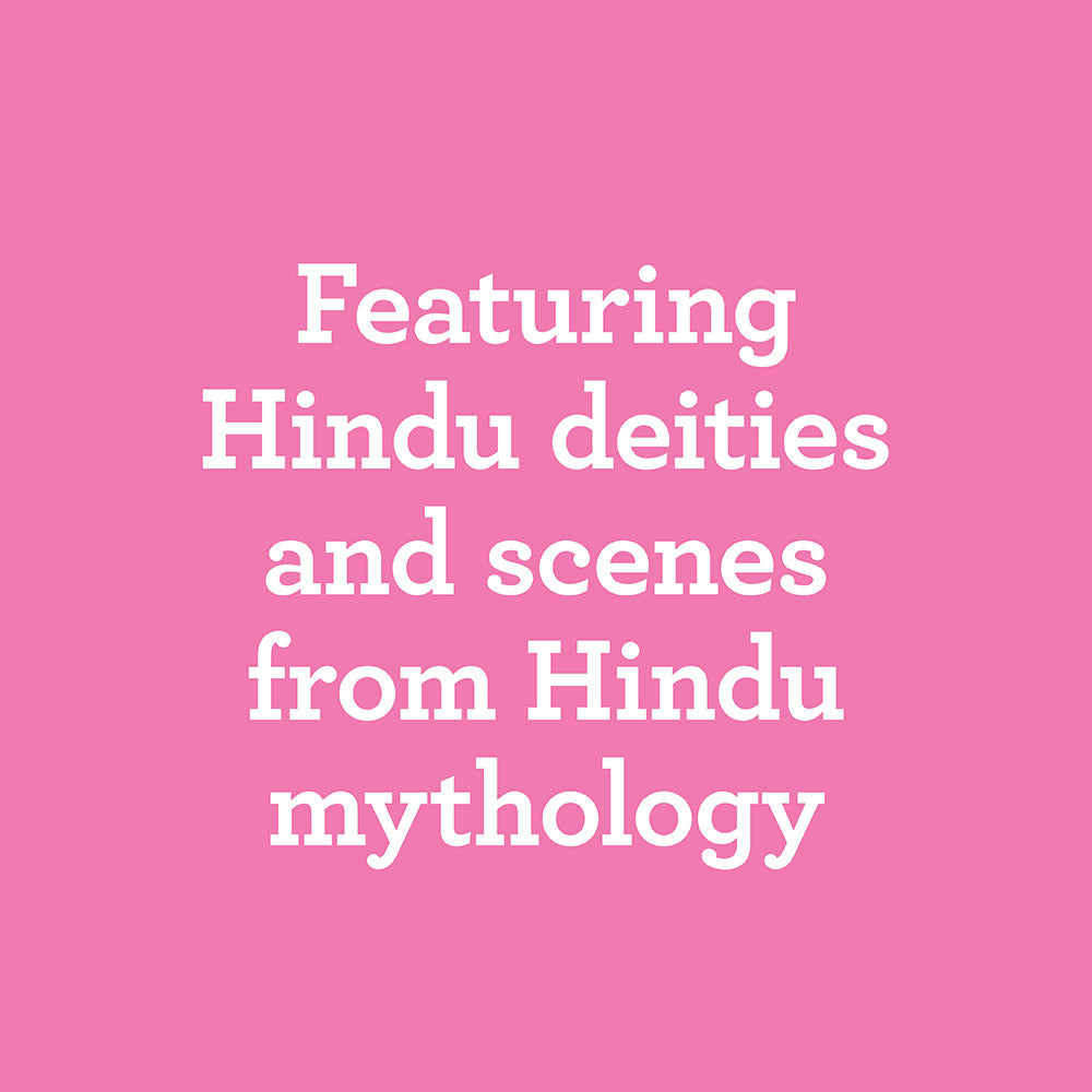 Featuring Hindu deities and scenes from Hindu mythology